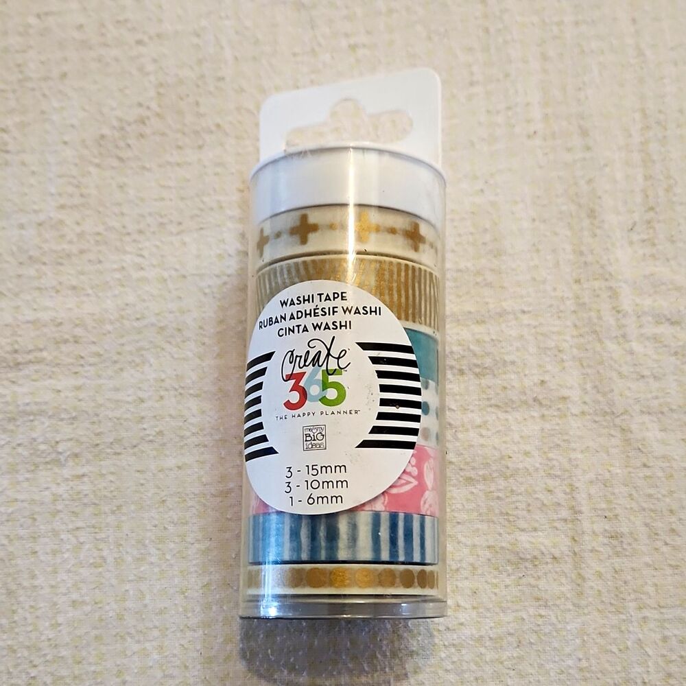(mambi) The Happy Planner Hello Life Washi Tape Tube Set 7 Pack Brand New